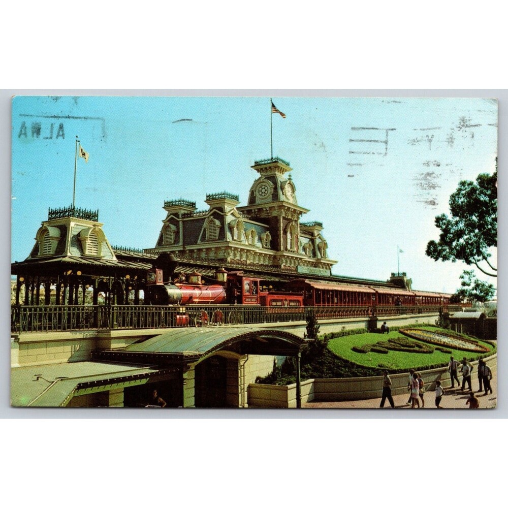 Postcard FL Lakeland Walt Disney World Steam Railroad Posted 1977 Train WDW VTG